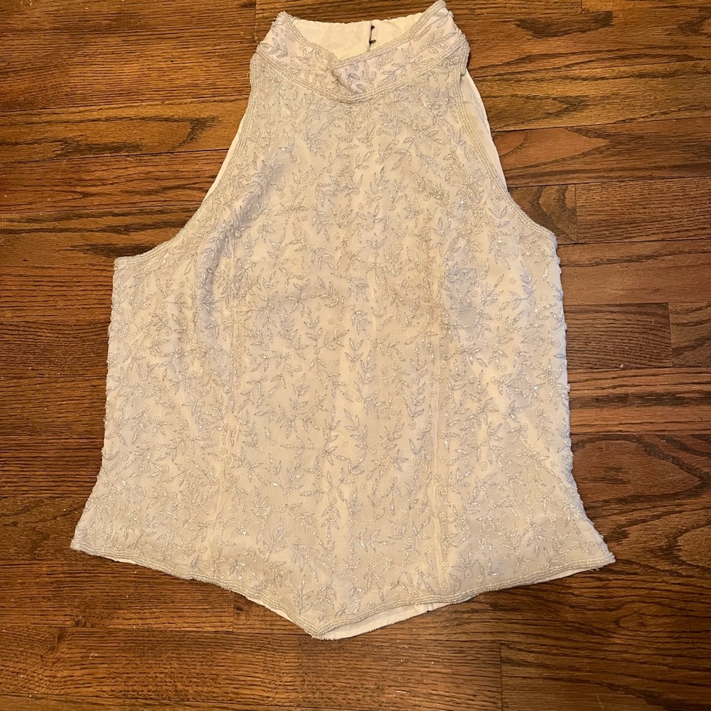Off white beaded top size large